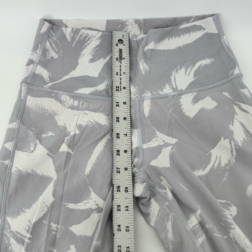 Lululemon‎ Womens Flower Pop White Silver Lilac Wunder Under Hi Rise Tights - Picture 8 of 10